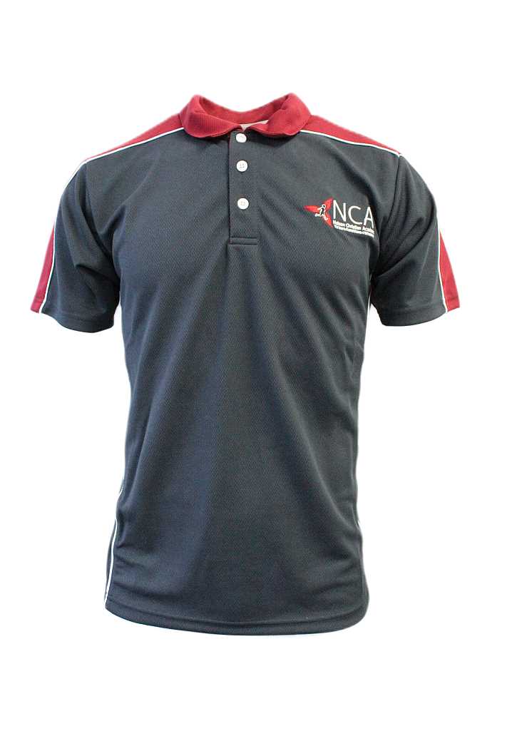 Nelson Christian Academy Polo SS Grey/Maroon